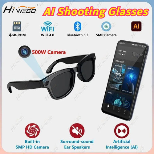 2025 Fashion with 4K Camera Take Pictures Video 230mah ChatGPT Bluetooth Phone Calls Music Smart AI Glasses