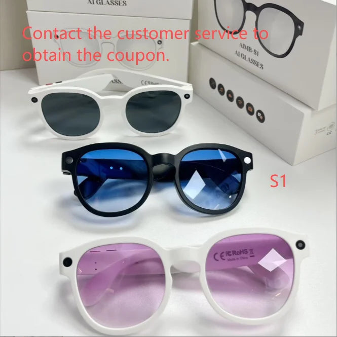W610 Smart BT AI Glasses 4K HD Camera with 270mAh Blue Light 800W Anti-Shake Camera Glasses Dual-mic Noise Cancellation