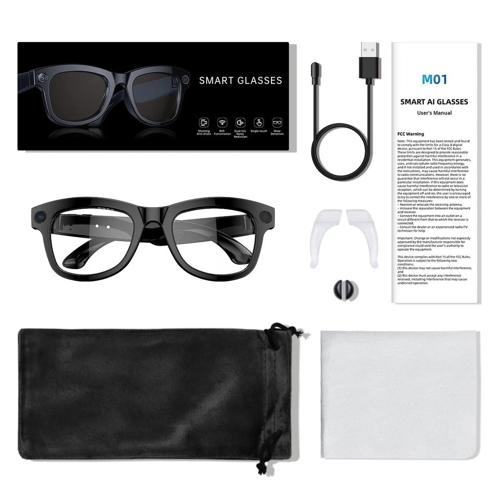 2025 Fashion with 4K Camera Take Pictures Video 230mah ChatGPT Bluetooth Phone Calls Music Smart AI Glasses