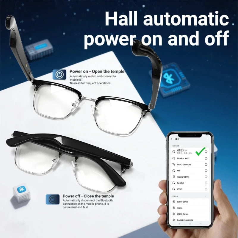 GT-33 AI Smart Glasses HD Bluetooth Calling Voice Assistant Music Player Translate Camera HOT Translation in multiple languages